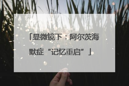 显微镜下：阿尔茨海默症“记忆重启”