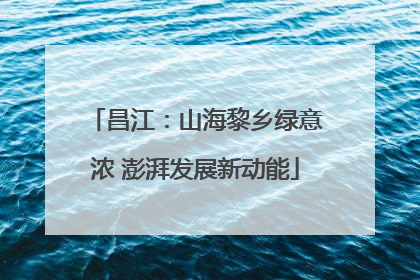 昌江：山海黎乡绿意浓 澎湃发展新动能