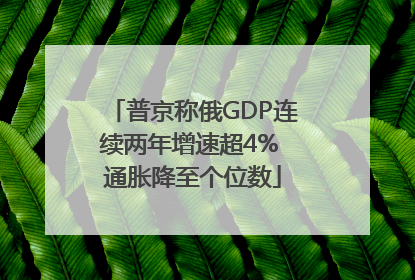 普京称俄GDP连续两年增速超4% 通胀降至个位数