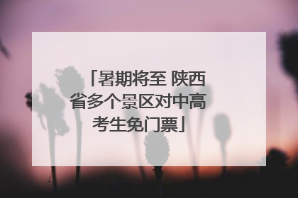 暑期将至 陕西省多个景区对中高考生免门票