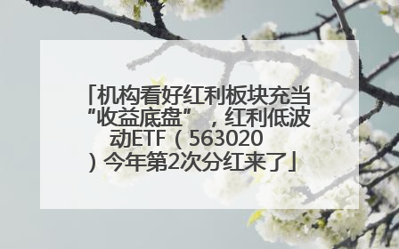 机构看好红利板块充当“收益底盘”，红利低波动ETF（563020）今年第2次分红来了