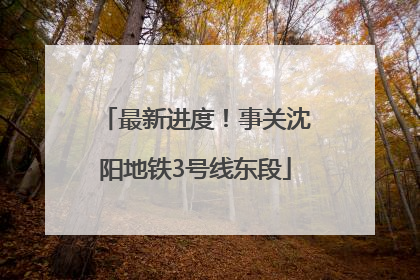 最新进度！事关沈阳地铁3号线东段