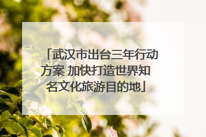武汉市出台三年行动方案 加快打造世界知名文化旅游目的地