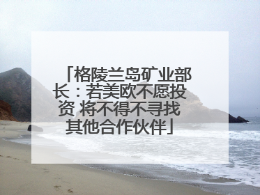 格陵兰岛矿业部长：若美欧不愿投资 将不得不寻找其他合作伙伴