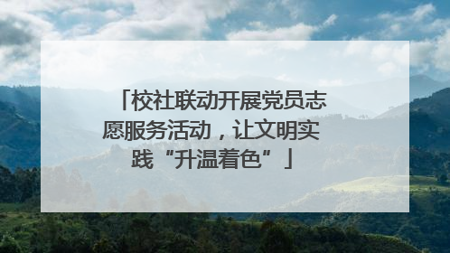 校社联动开展党员志愿服务活动，让文明实践“升温着色”