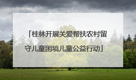 桂林开展关爱帮扶农村留守儿童困境儿童公益行动