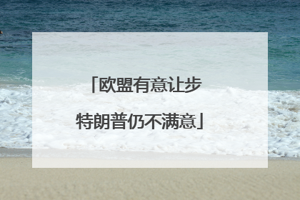 欧盟有意让步 特朗普仍不满意