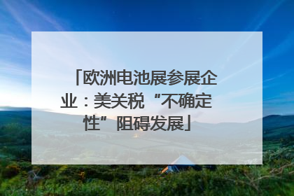 欧洲电池展参展企业：美关税“不确定性”阻碍发展