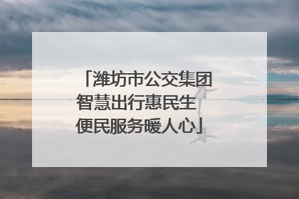 潍坊市公交集团智慧出行惠民生 便民服务暖人心