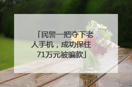 民警一把夺下老人手机，成功保住71万元被骗款