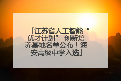 江苏省人工智能“优才计划” 创新培养基地名单公布！海安高级中学入选