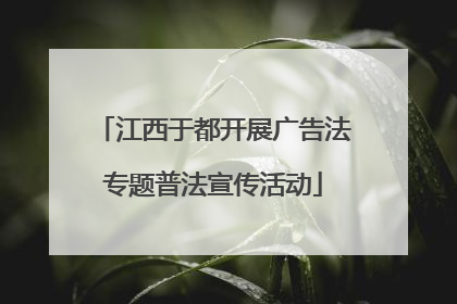 江西于都开展广告法专题普法宣传活动