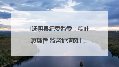汤阴县纪委监委：粽叶裹廉香 监督护清风
