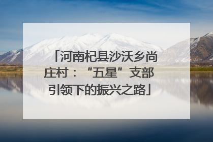 河南杞县沙沃乡尚庄村：“五星”支部引领下的振兴之路