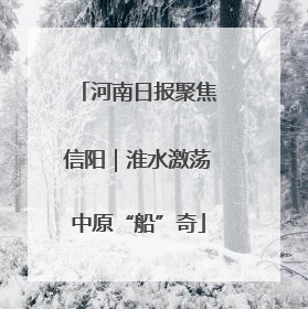 河南日报聚焦信阳｜淮水激荡中原“船”奇