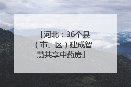 河北：36个县（市、区）建成智慧共享中药房
