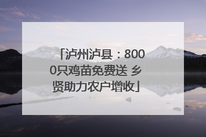泸州泸县：8000只鸡苗免费送 乡贤助力农户增收