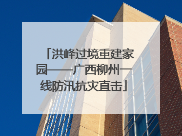 洪峰过境重建家园——广西柳州一线防汛抗灾直击