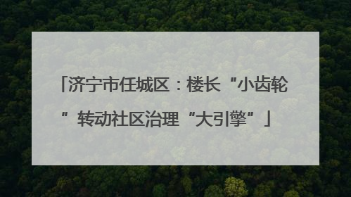 济宁市任城区：楼长“小齿轮”转动社区治理“大引擎”