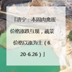 济宁：本周肉禽蛋价格涨跌互现，蔬菜价格以涨为主（6.20-6.26）