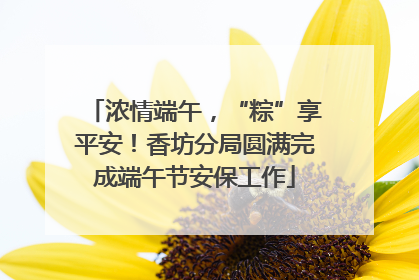 浓情端午，“粽”享平安！香坊分局圆满完成端午节安保工作