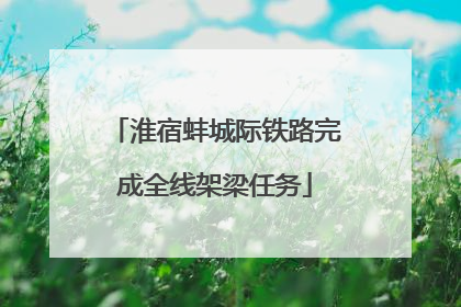 淮宿蚌城际铁路完成全线架梁任务