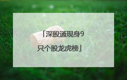 深股通现身9只个股龙虎榜