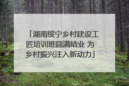 湖南绥宁乡村建设工匠培训班圆满结业 为乡村振兴注入新动力