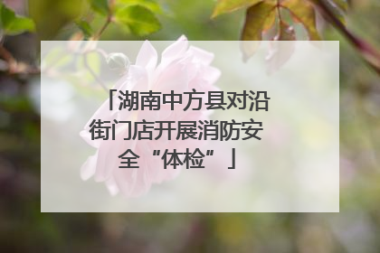 湖南中方县对沿街门店开展消防安全“体检”
