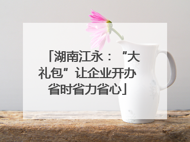 湖南江永：“大礼包”让企业开办省时省力省心