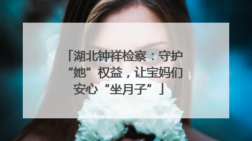 湖北钟祥检察：守护“她”权益，让宝妈们安心“坐月子”