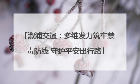 溆浦交通：多维发力筑牢禁毒防线 守护平安出行路