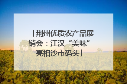 荆州优质农产品展销会：江汉“美味”亮相沙市码头