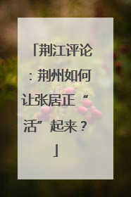 荆江评论：荆州如何让张居正“活”起来？