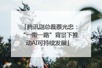 腾讯副总裁蔡光忠：“一带一路”背景下推动AI可持续发展