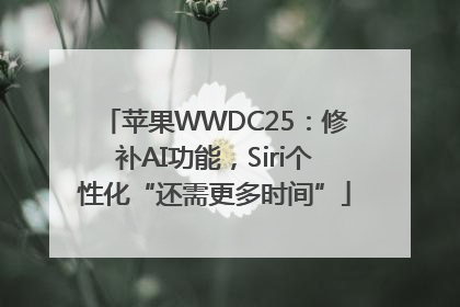 苹果WWDC25：修补AI功能，Siri个性化“还需更多时间”