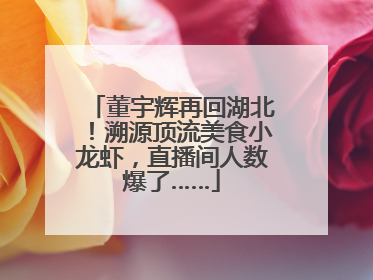 董宇辉再回湖北！溯源顶流美食小龙虾，直播间人数爆了……