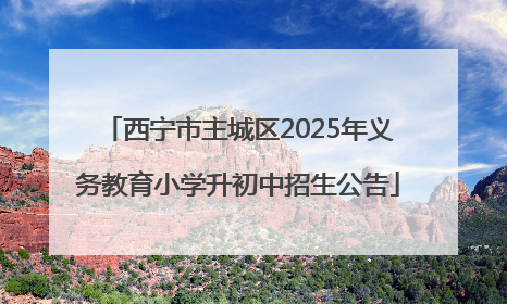 西宁市主城区2025年义务教育小学升初中招生公告