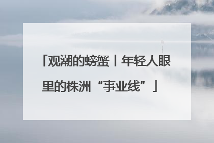 观潮的螃蟹丨年轻人眼里的株洲“事业线”