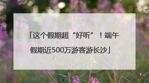这个假期超“好听”！端午假期近500万游客游长沙