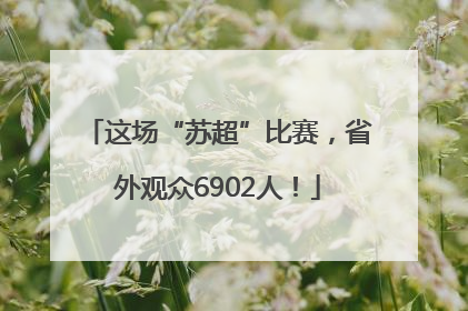 这场“苏超”比赛，省外观众6902人！