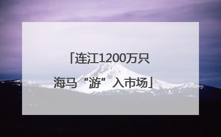 连江1200万只海马“游”入市场