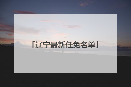 辽宁最新任免名单