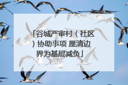 谷城严审村（社区）协助事项 厘清边界为基层减负