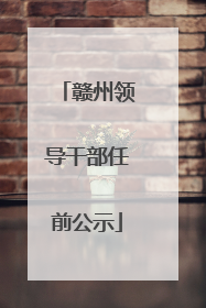 赣州领导干部任前公示
