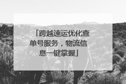 跨越速运优化查单号服务，物流信息一键掌握