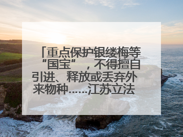 重点保护银缕梅等“国宝”，不得擅自引进、释放或丢弃外来物种……江苏立法保护身边的生物“朋友圈”