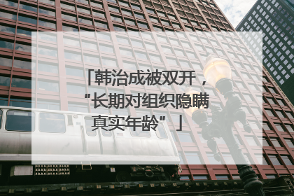 韩治成被双开，“长期对组织隐瞒真实年龄”