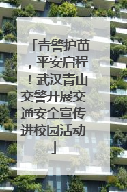 青警护苗，平安启程！武汉青山交警开展交通安全宣传进校园活动