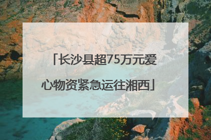 长沙县超75万元爱心物资紧急运往湘西
